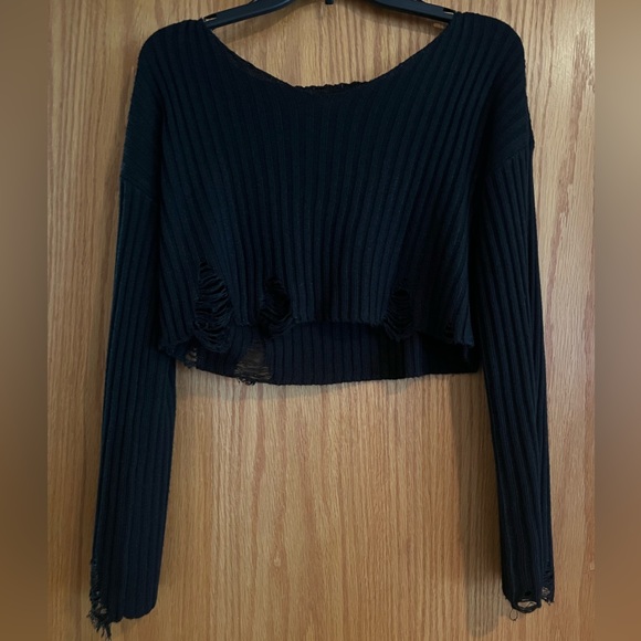 Urban Outfitters Sweaters - Urban Outfitters Distressed Crop Sweater